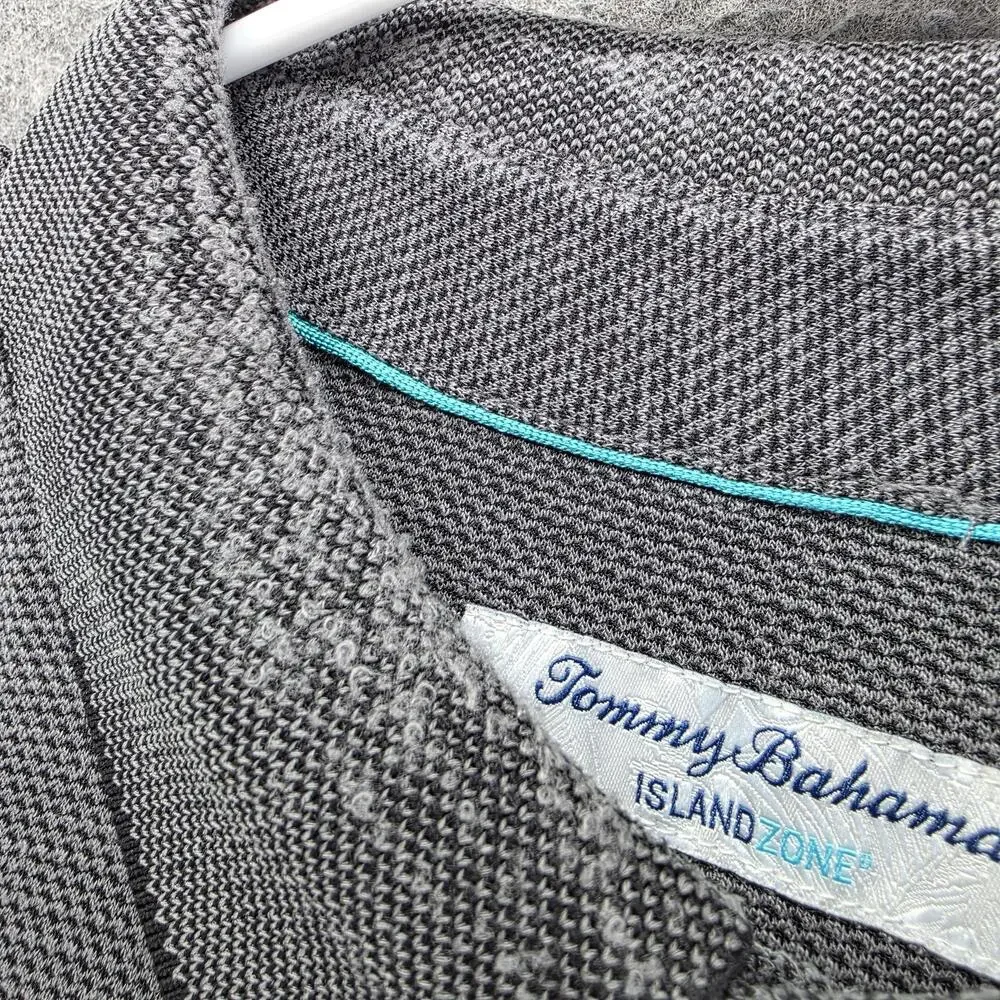 Tommy Bahama Polo Shirt Mens XL Gray Island Zone Moisture Wicking Breathable